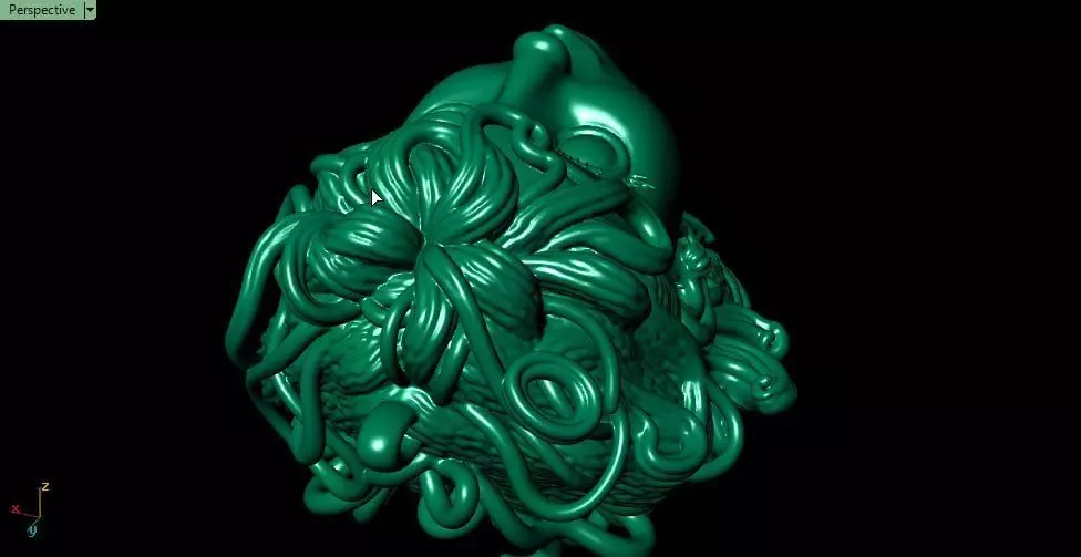 Curly head 1 3D print model_3