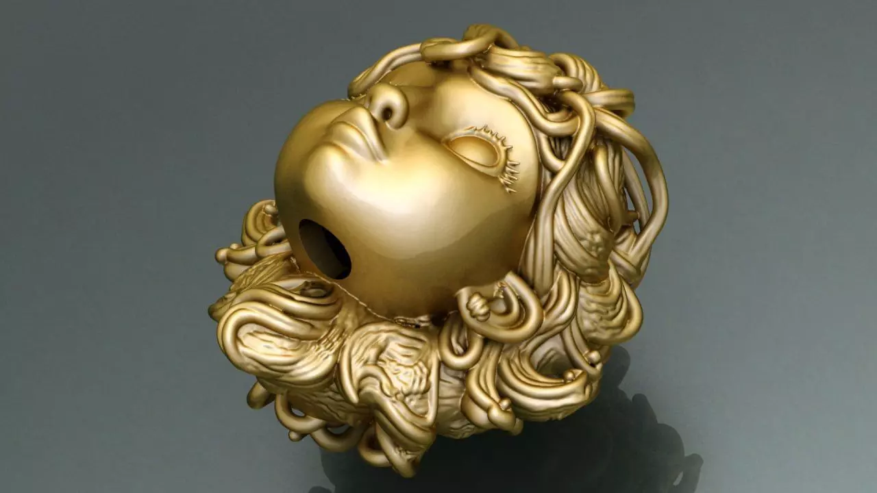 Curly head 1 3D print model_1