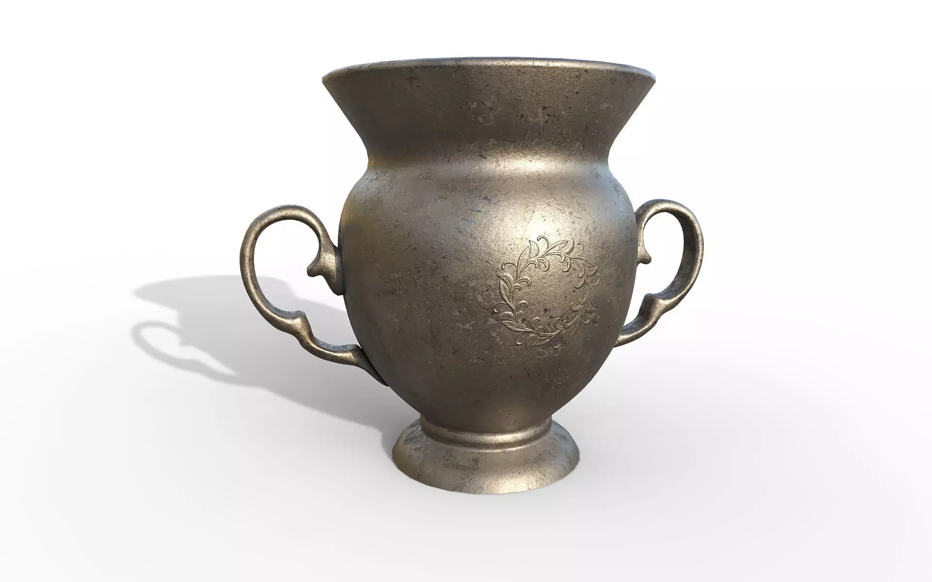 Antique iron vase Low-poly 3D model