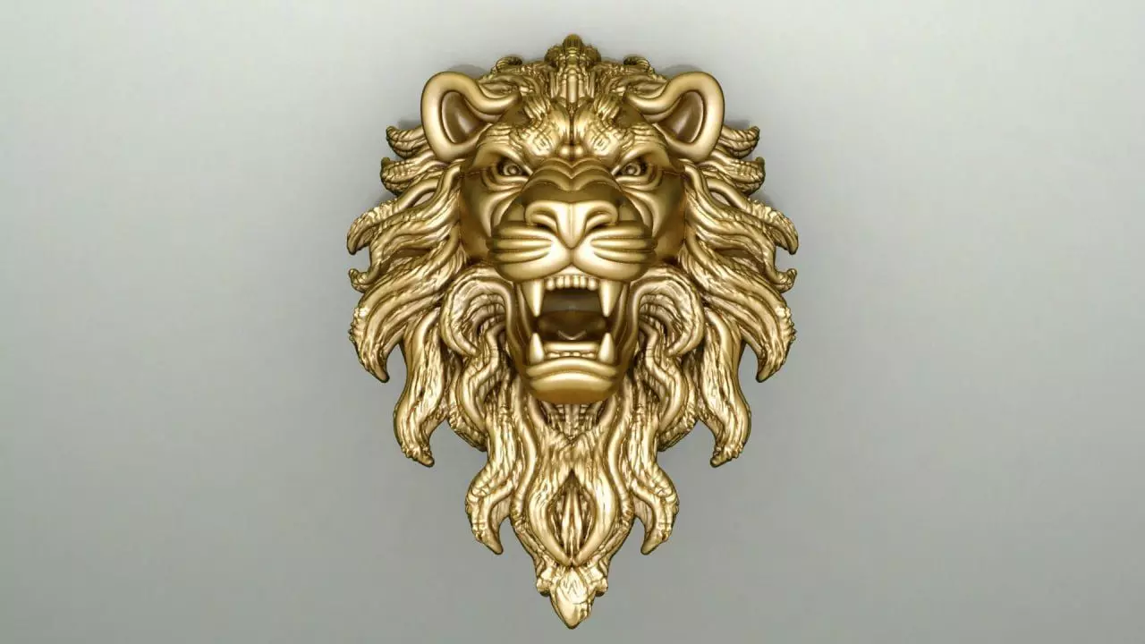 Lion head pendant 19 3D print model_0
