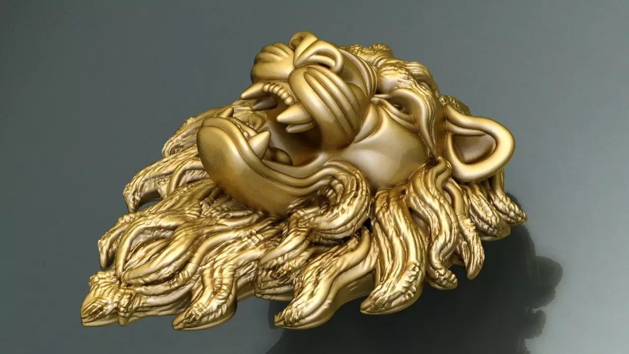 Lion head pendant 19 3D print model_1