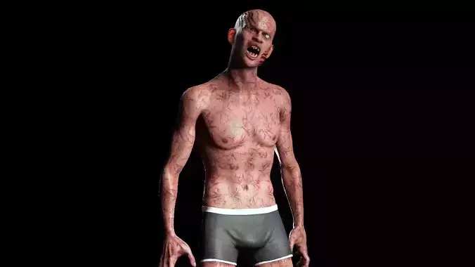 Male Zombie Low-poly 3D model Male Zombie Low-poly 3D model