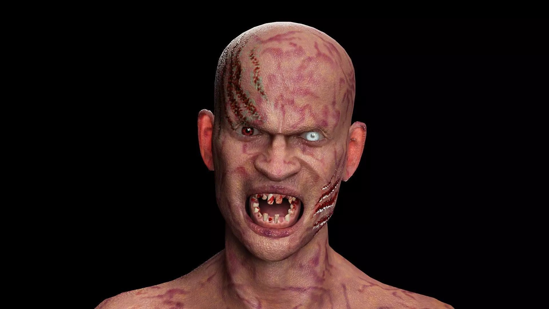 Male Zombie Low-poly 3D model_2