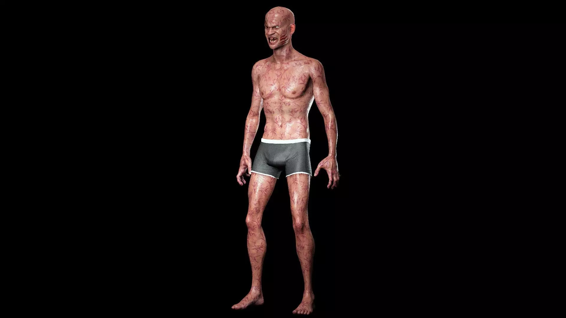 Male Zombie Low-poly 3D model_16