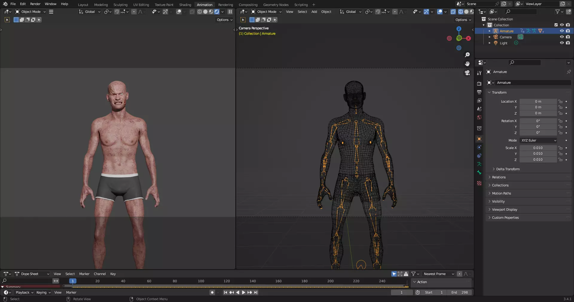 Male Zombie Low-poly 3D model_20