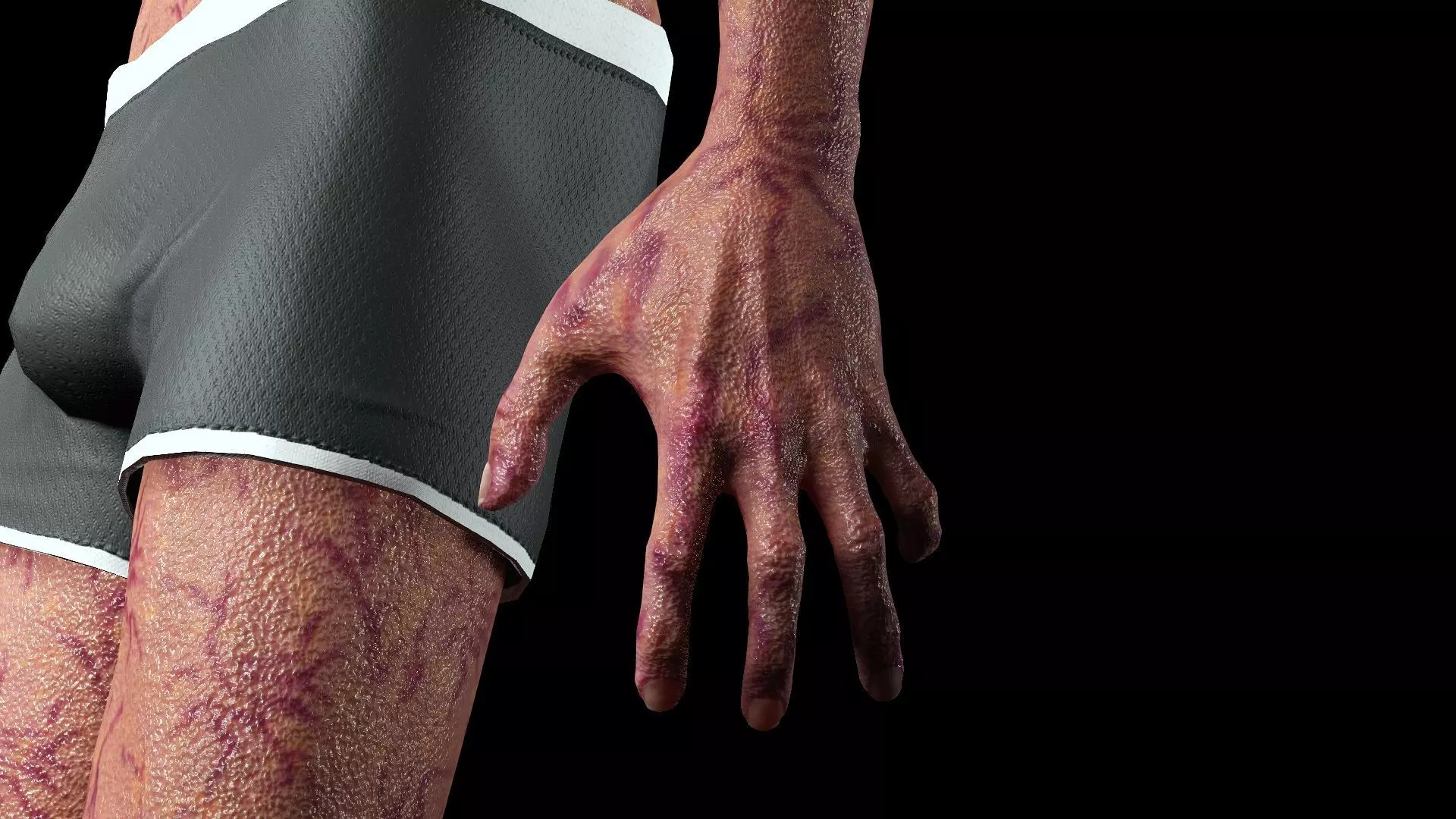 Male Zombie Low-poly 3D model_6