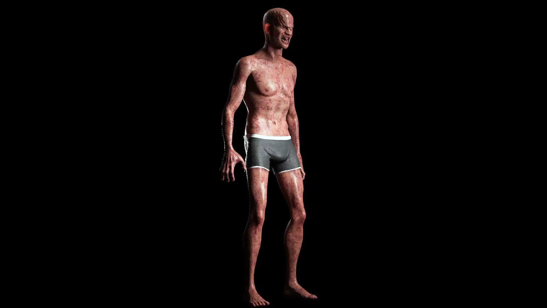 Male Zombie Low-poly 3D model_10