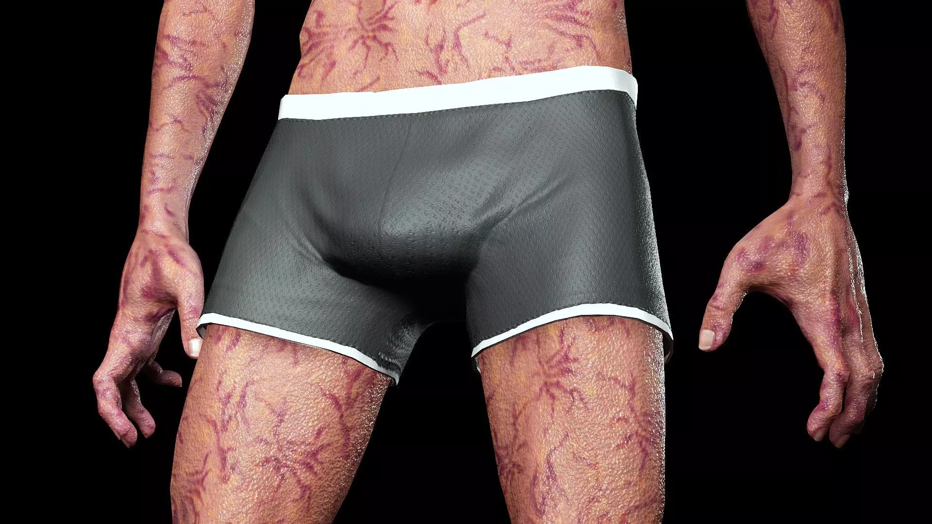 Male Zombie Low-poly 3D model_5