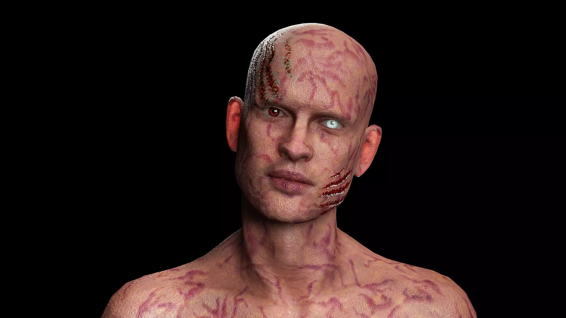 Male Zombie Low-poly 3D model_3