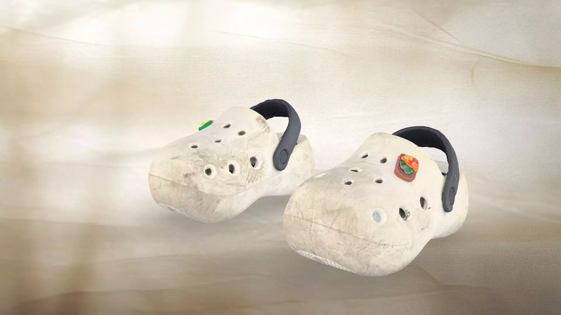 A pair of used children Slippers 013 Free low-poly 3D model