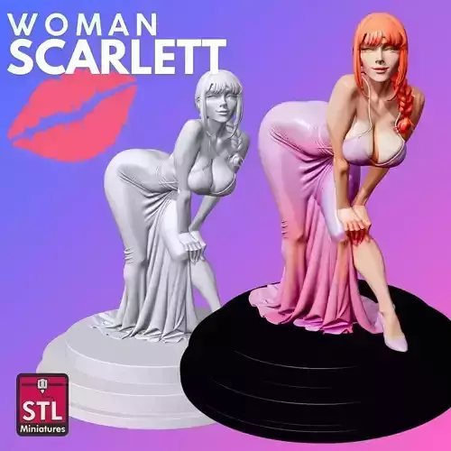 Miss Scarlett STL Elegant 3D Model