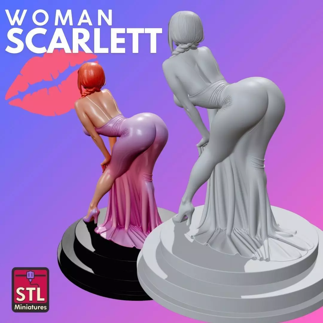 Miss Scarlett STL Elegant 3D Model 3D print model_2