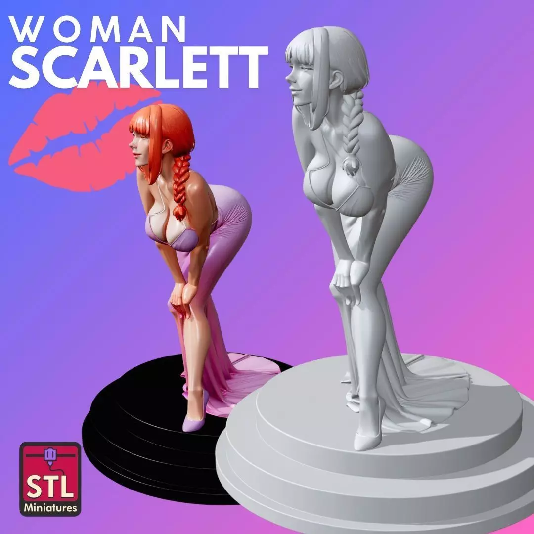 Miss Scarlett STL Elegant 3D Model 3D print model_1