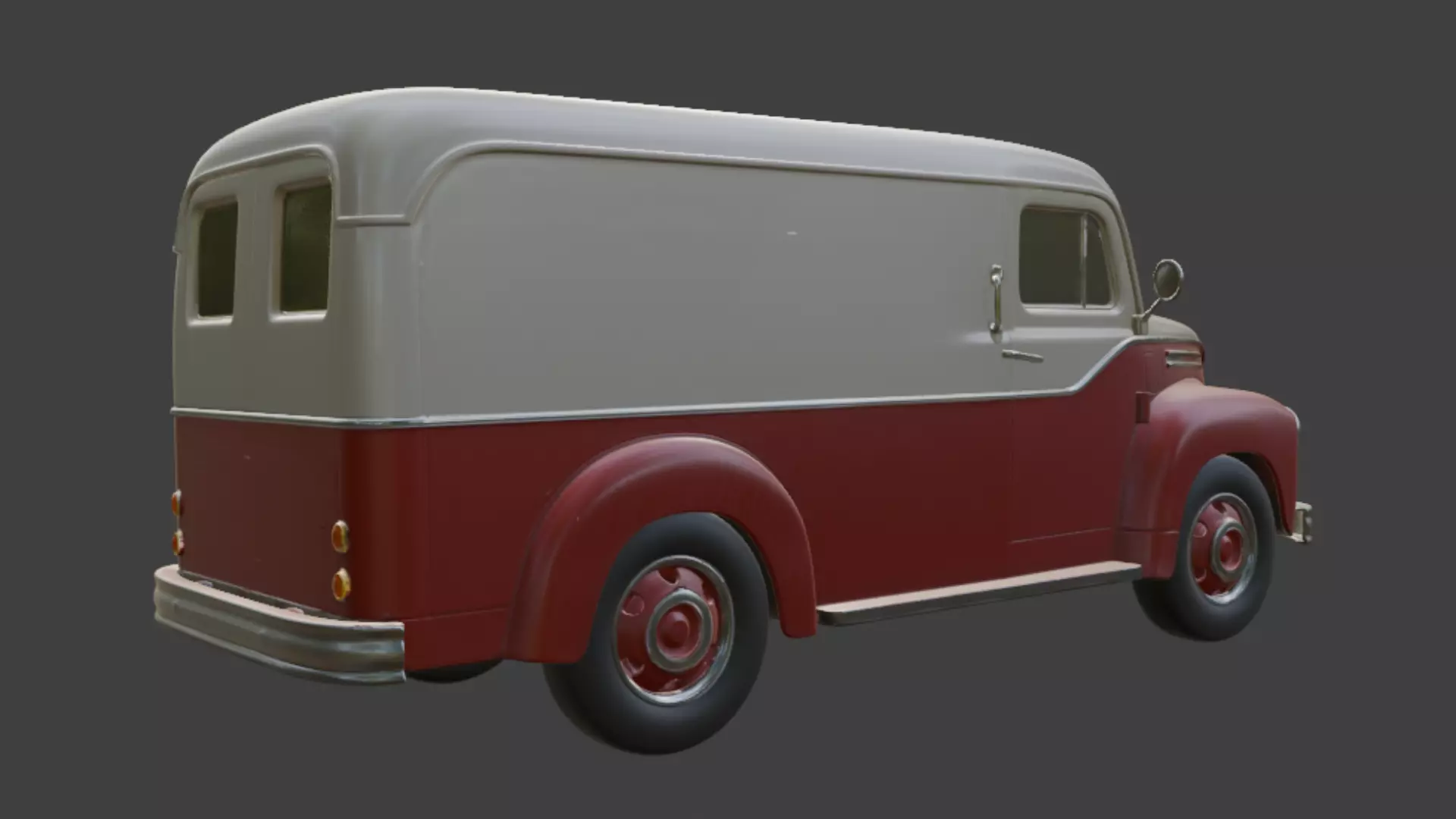 Classic Delivery Van 3D Model 3D model_4