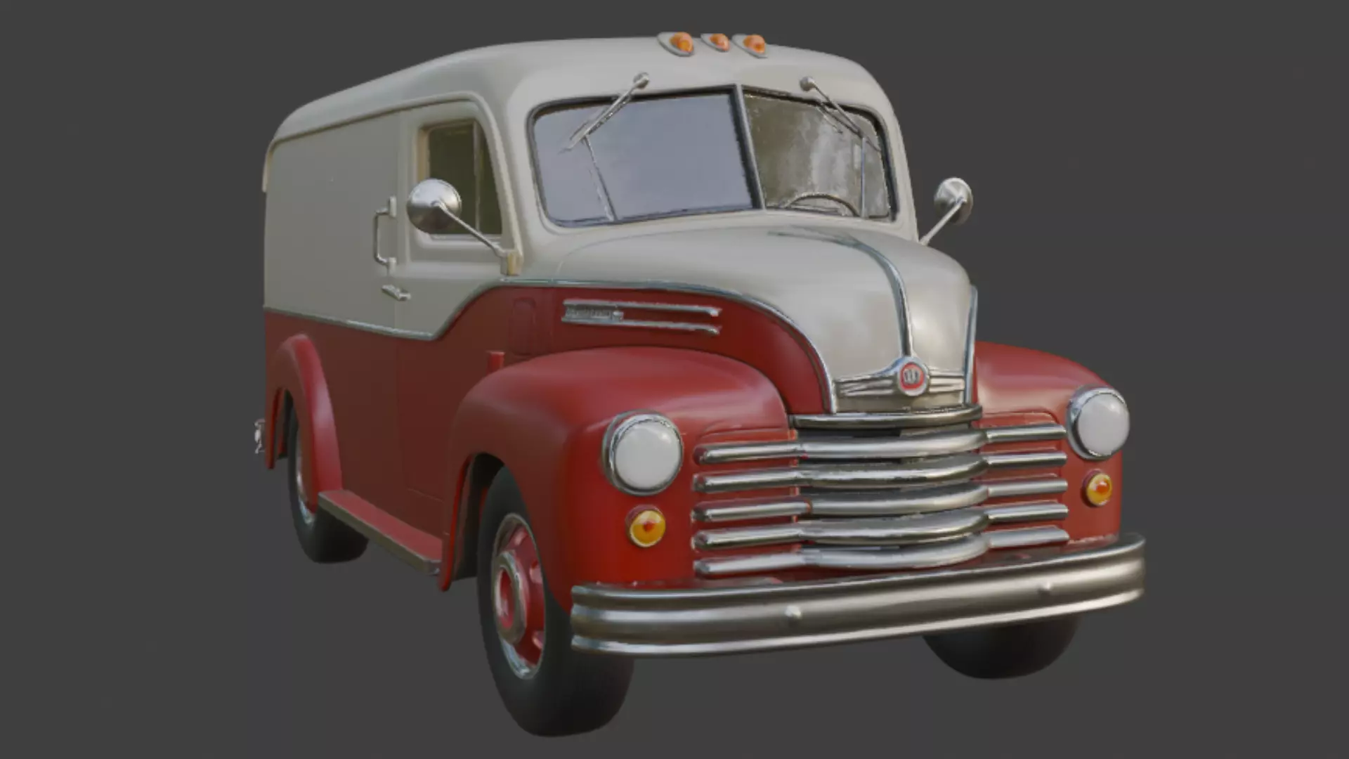 Classic Delivery Van 3D Model 3D model_6