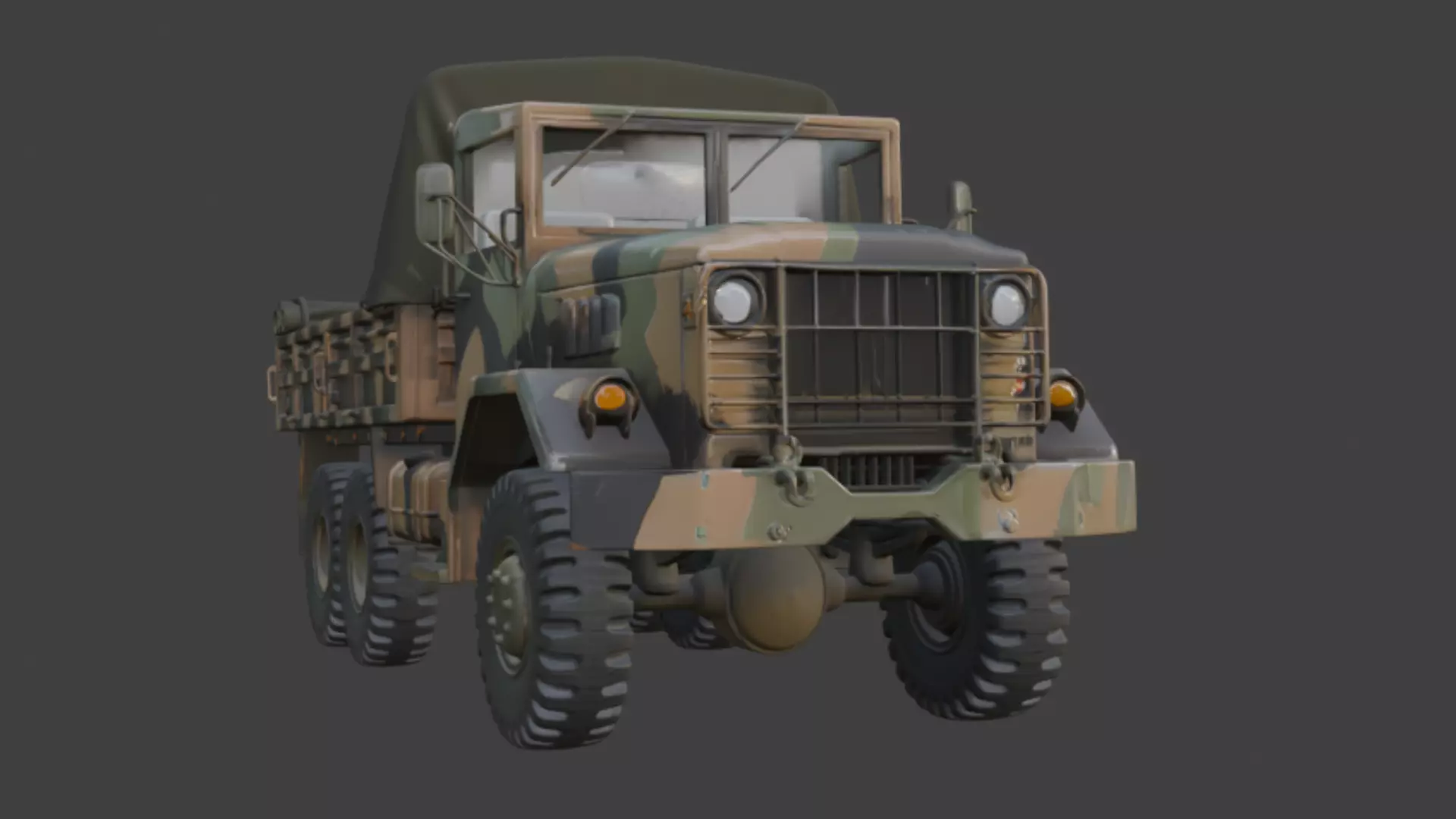Military Camouflage Cargo Truck 3D Model 3D model_7