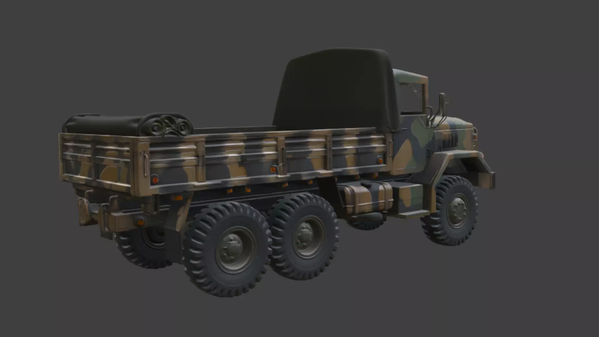 Military Camouflage Cargo Truck 3D Model 3D model_5