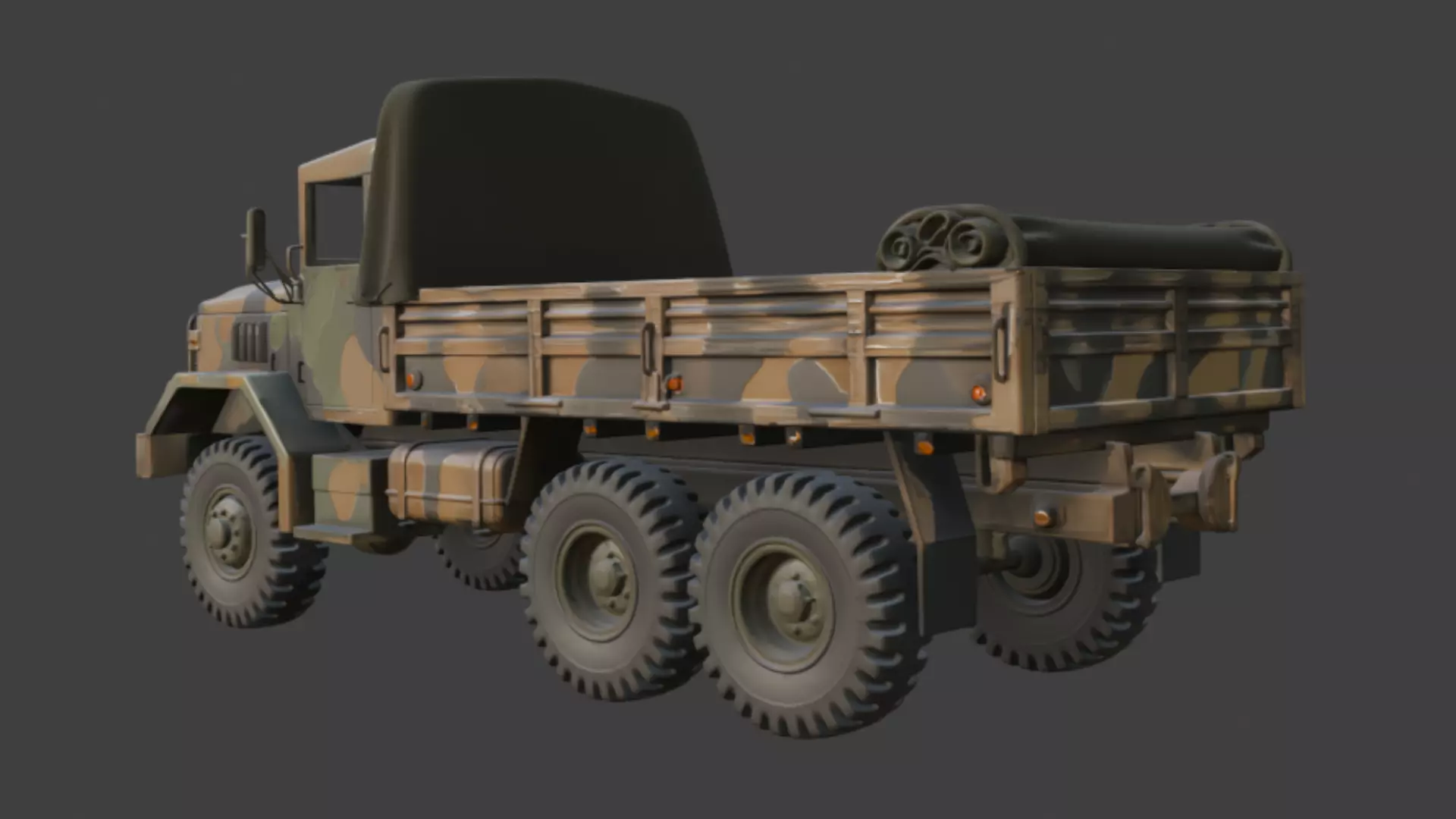 Military Camouflage Cargo Truck 3D Model 3D model_2