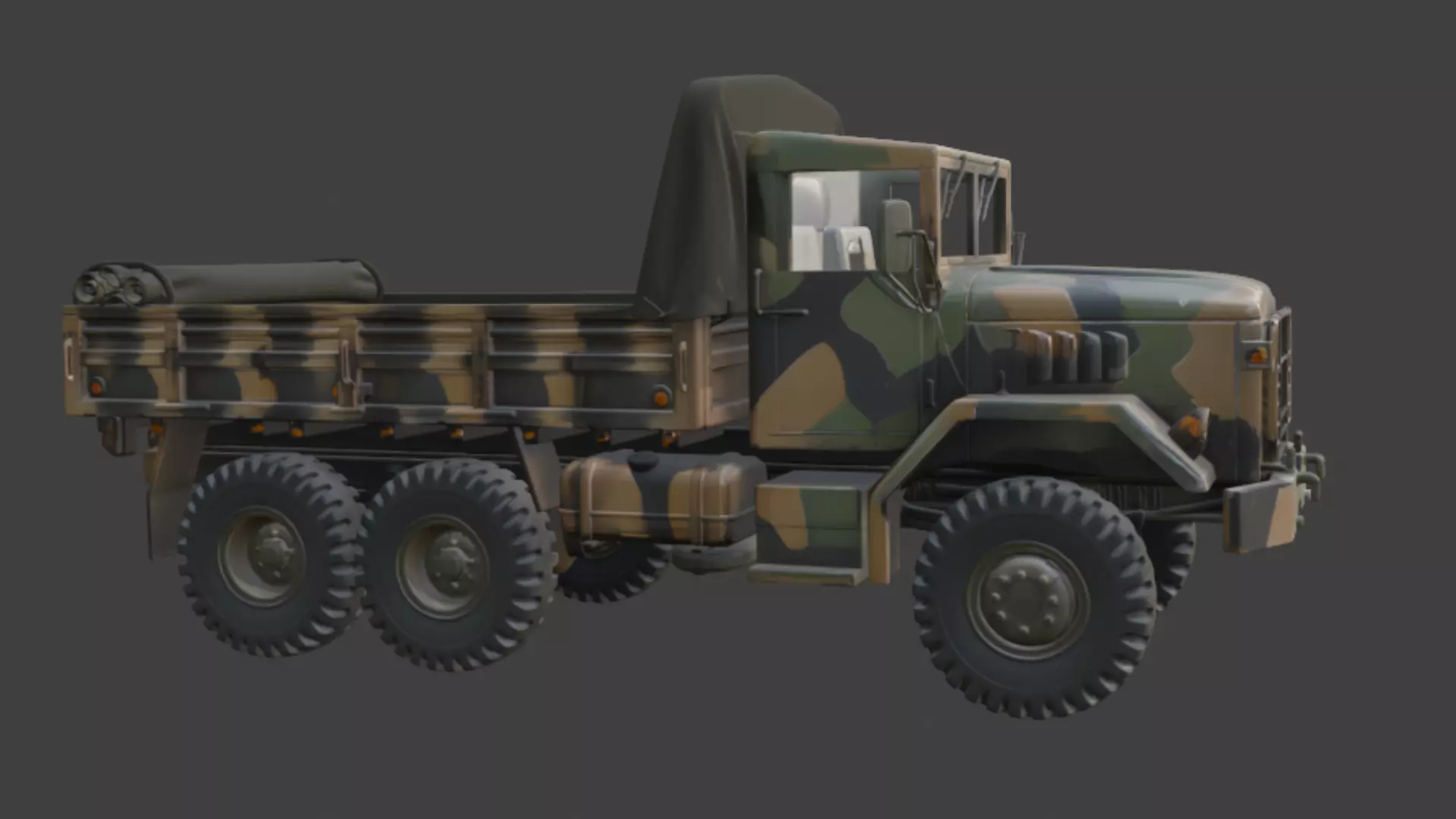 Military Camouflage Cargo Truck 3D Model 3D model_6
