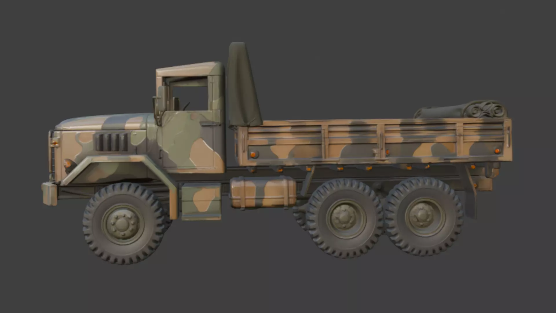 Military Camouflage Cargo Truck 3D Model 3D model_1