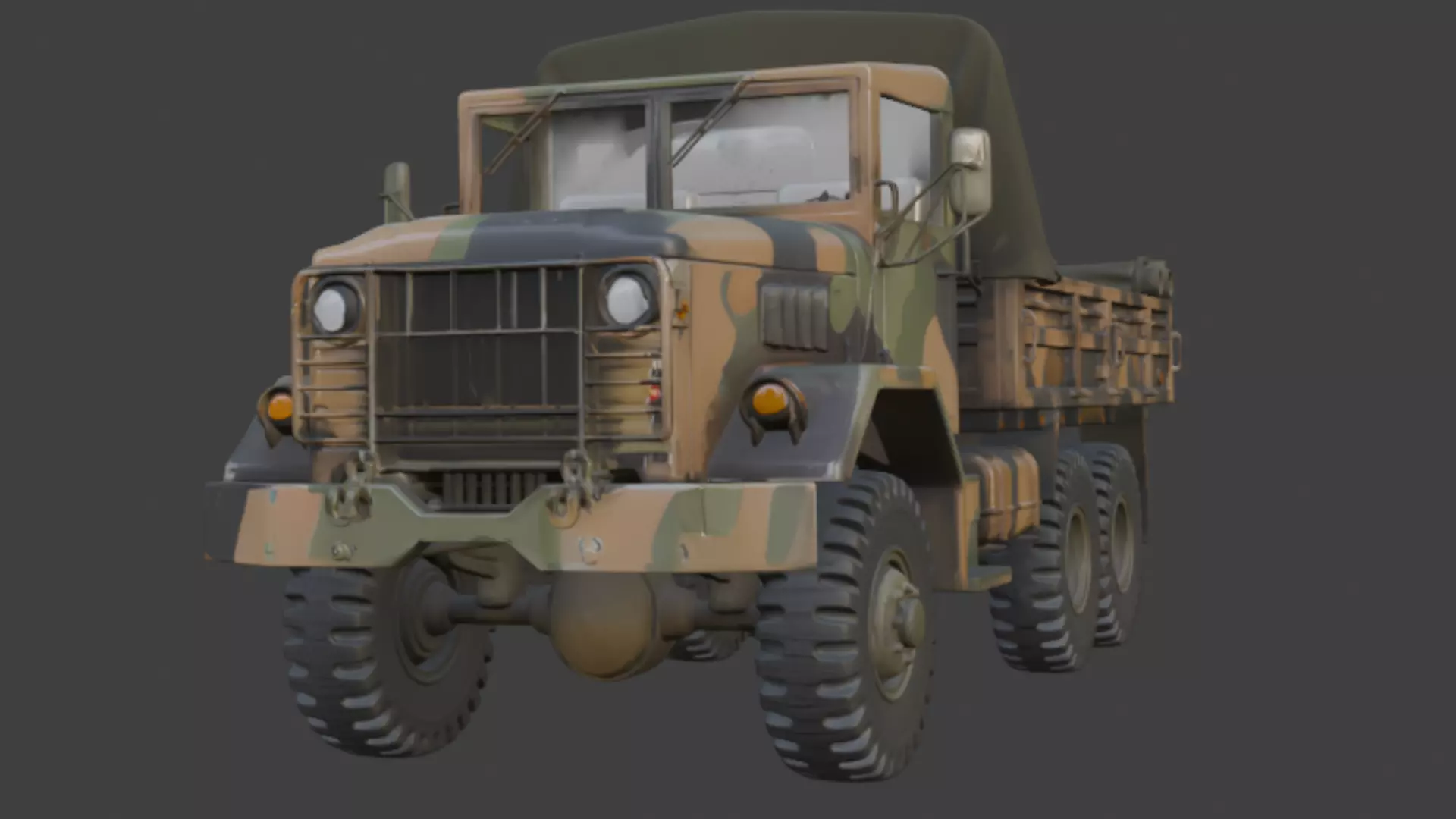 Military Camouflage Cargo Truck 3D Model 3D model_0