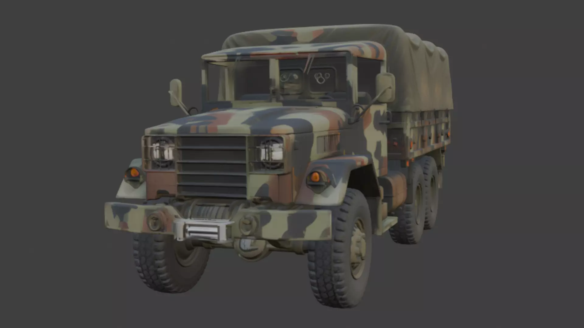 Military Camouflage Cargo Truck 3D Model 3D model_0