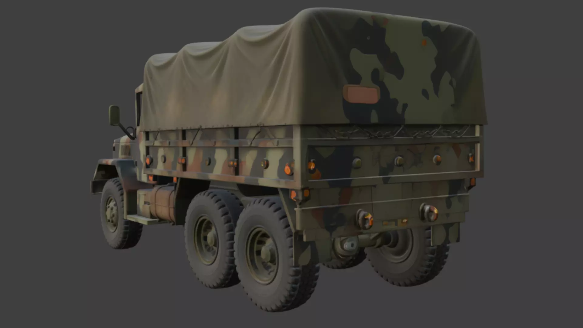 Military Camouflage Cargo Truck 3D Model 3D model_3