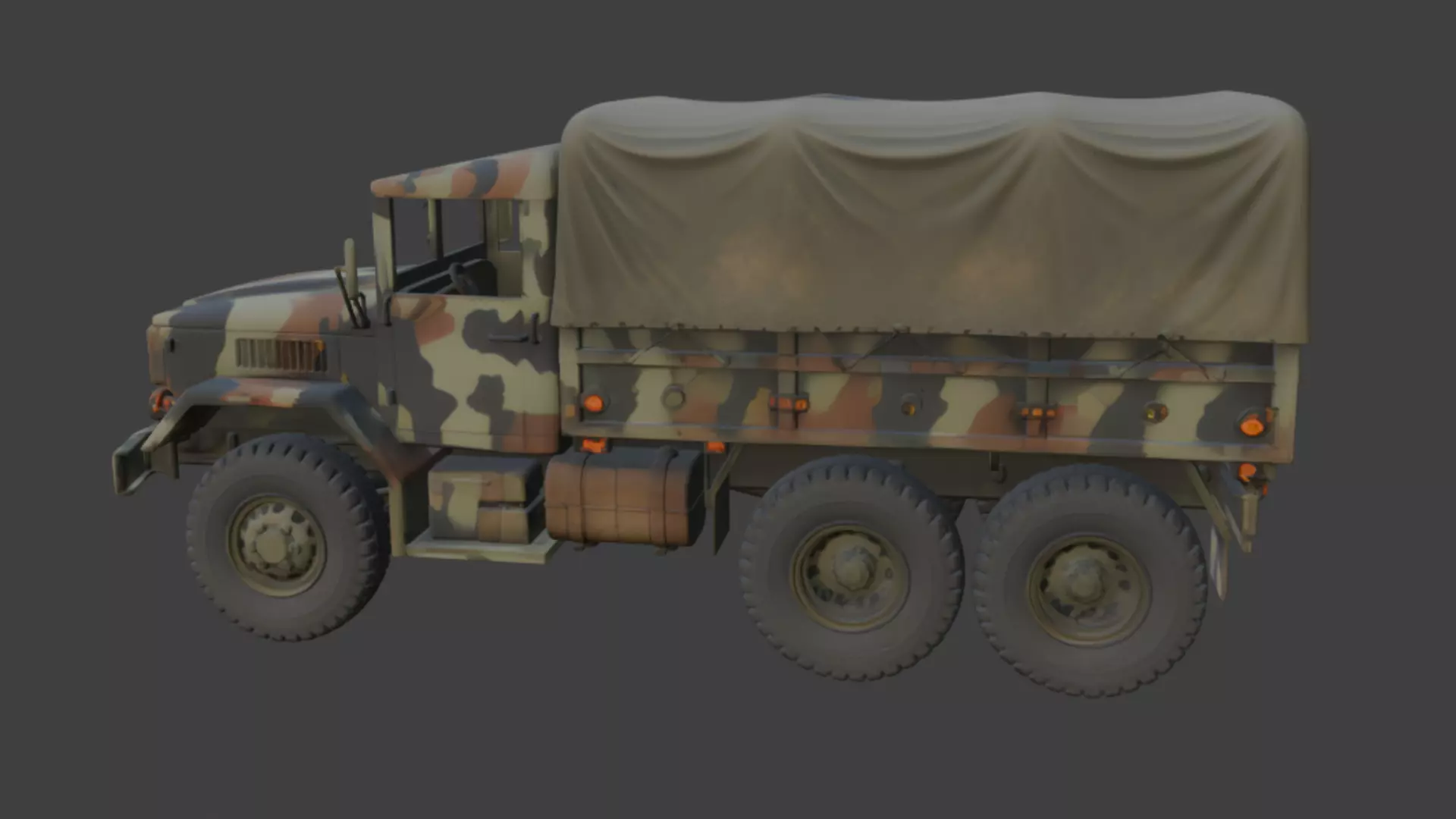 Military Camouflage Cargo Truck 3D Model 3D model_2