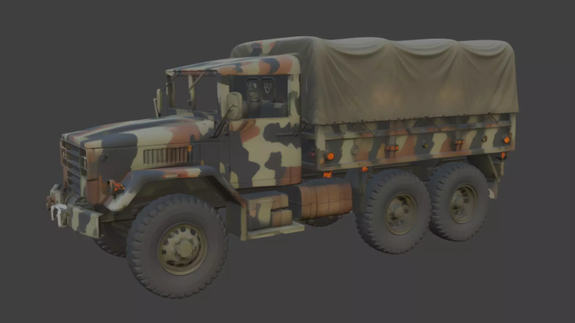 Military Camouflage Cargo Truck 3D Model 3D model_1