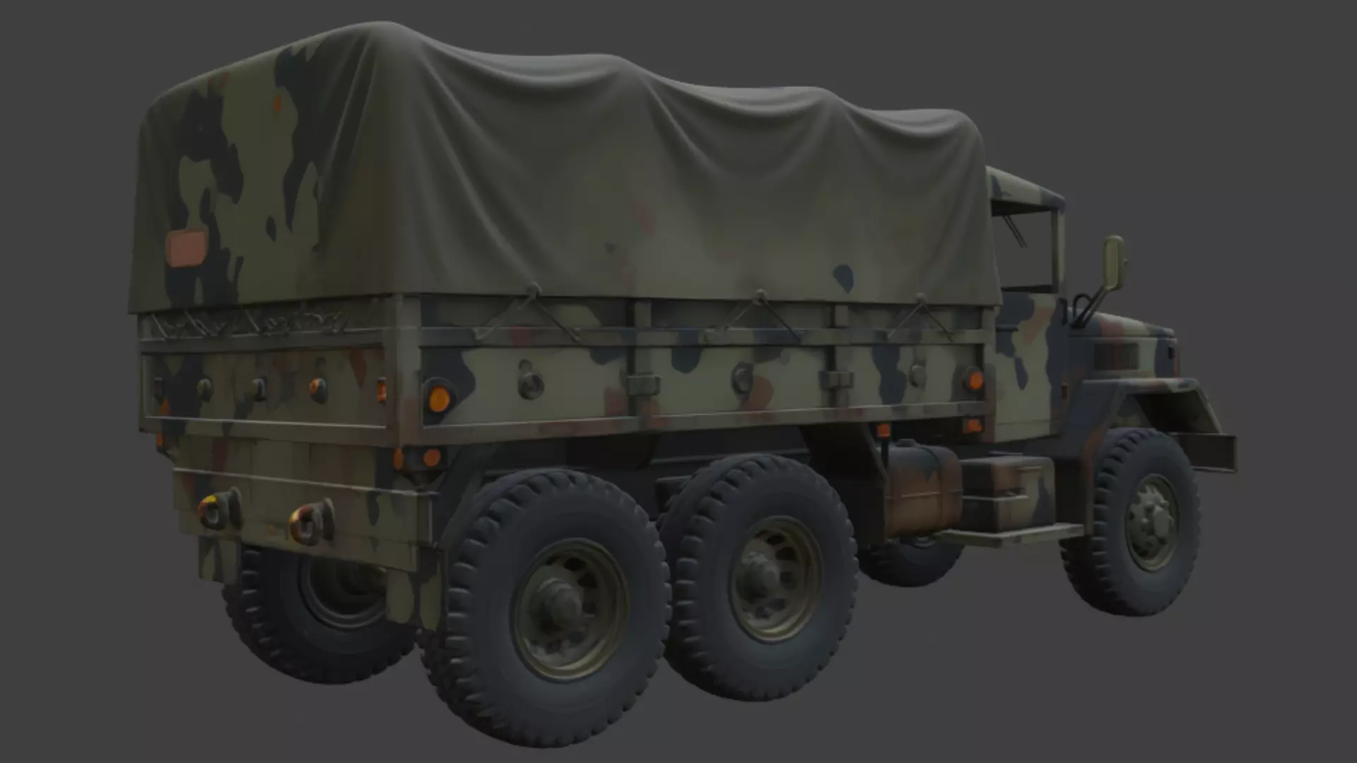 Military Camouflage Cargo Truck 3D Model 3D model_5