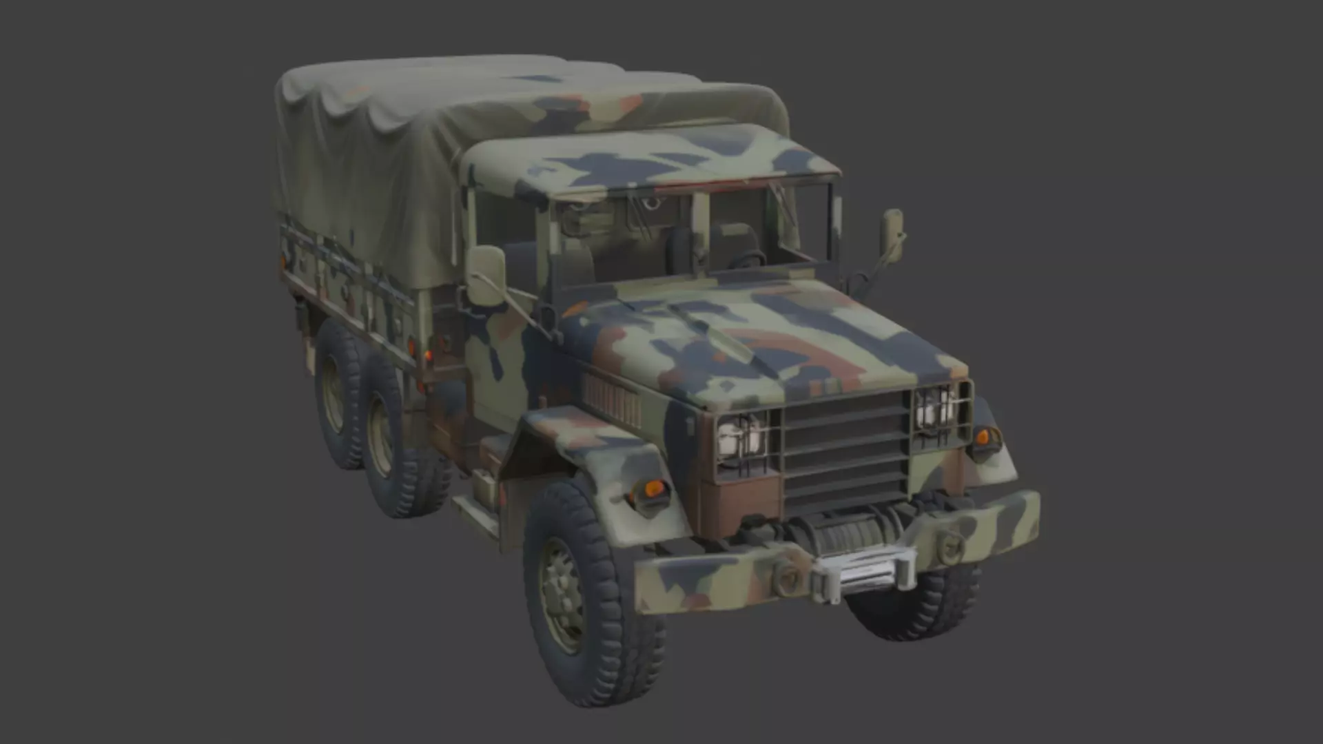 Military Camouflage Cargo Truck 3D Model 3D model_6
