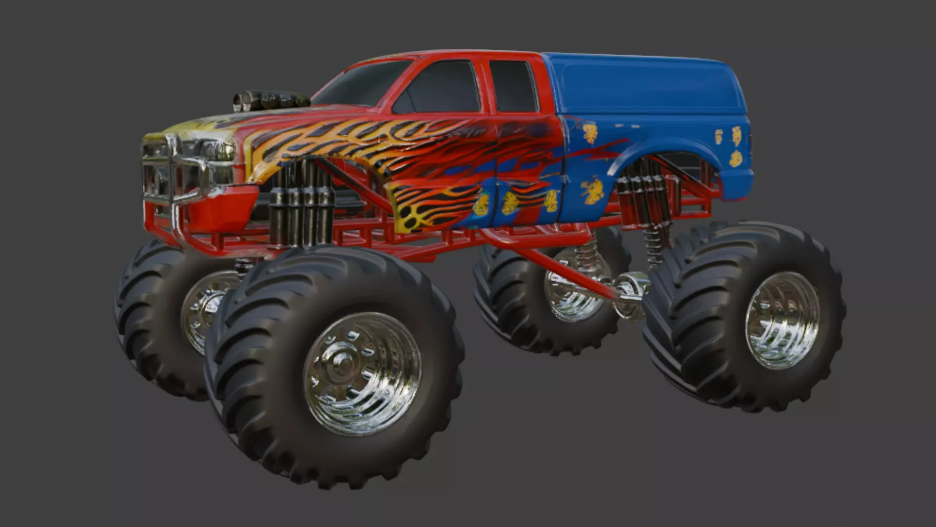 Custom Monster Truck 3D Model 3D model_1