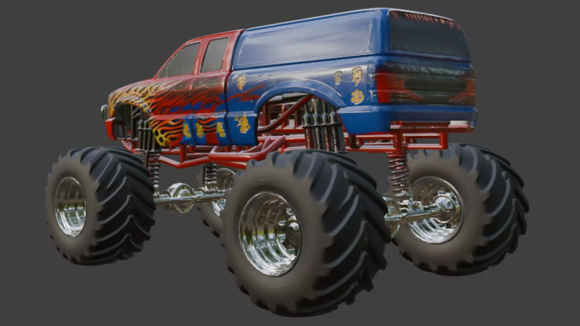 Custom Monster Truck 3D Model 3D model_2