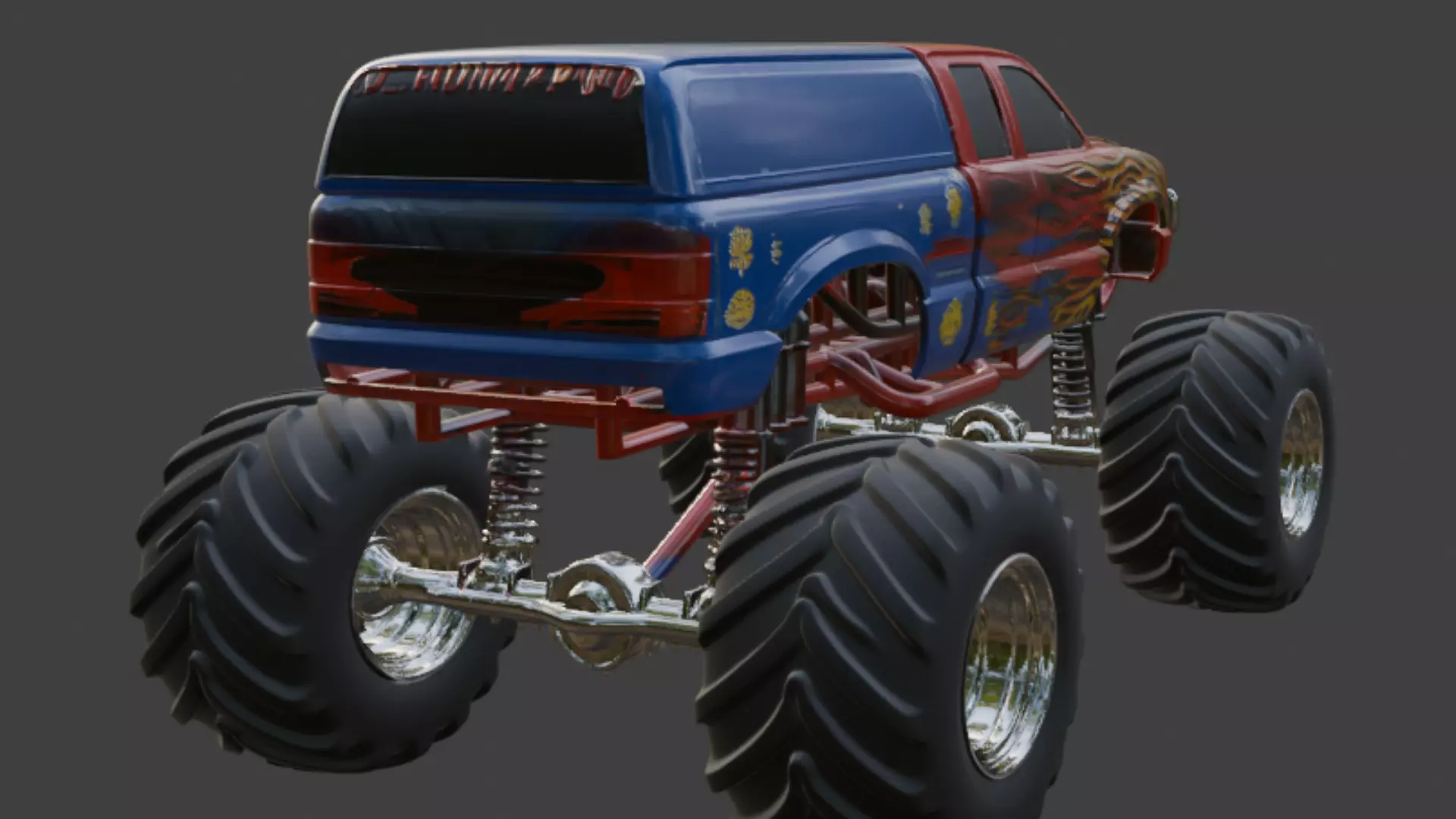 Custom Monster Truck 3D Model 3D model_3