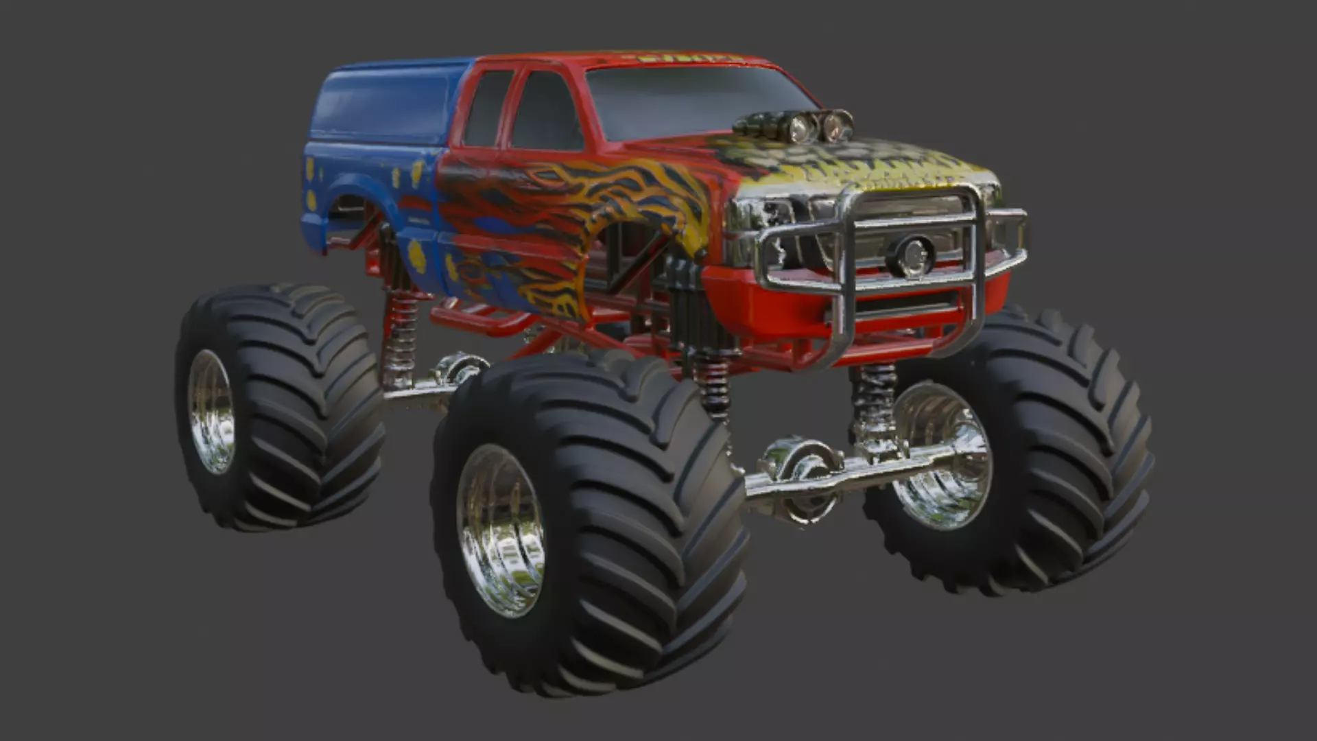 Custom Monster Truck 3D Model 3D model_4