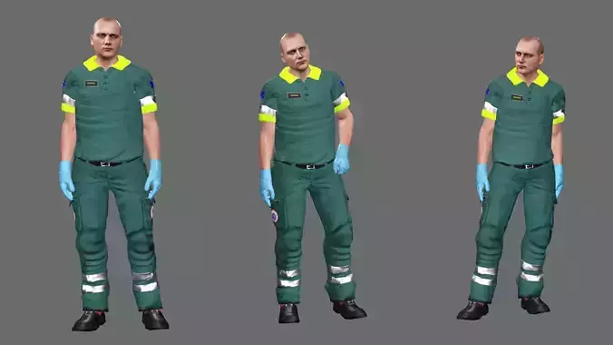 Realistic Rigged Construction Workers Man 05 Character