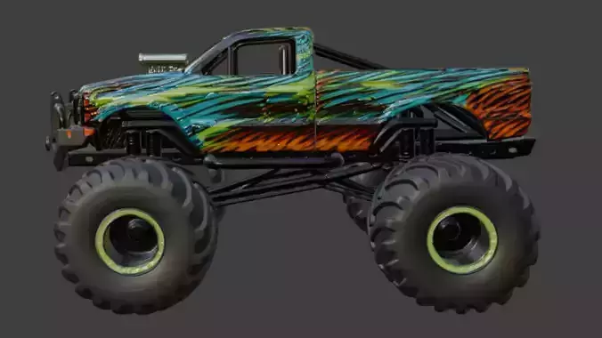 Custom Monster Truck 3D Model 3D model 2