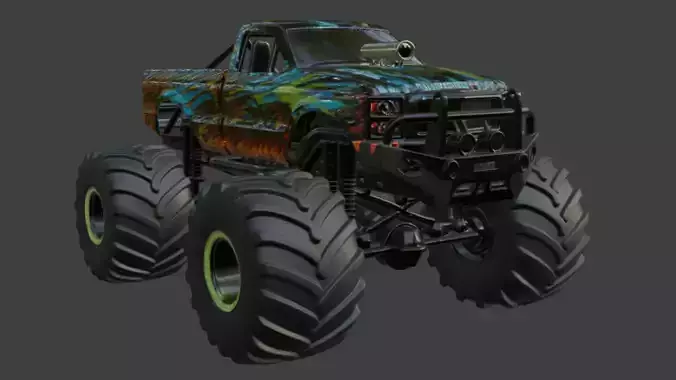 Custom Monster Truck 3D Model 3D model 6