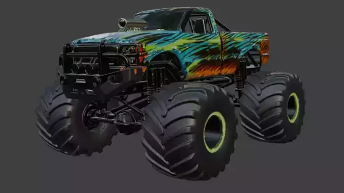 Custom Monster Truck 3D Model