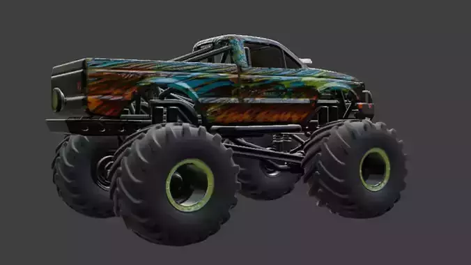 Custom Monster Truck 3D Model 3D model 5