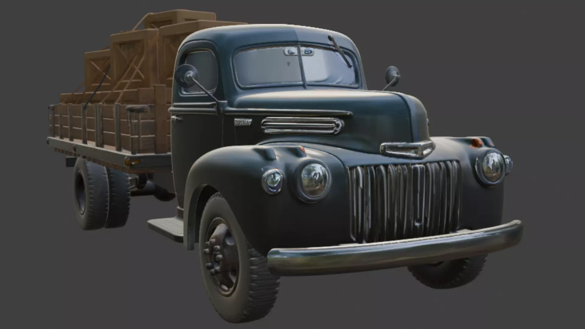 Vintage Cargo Truck 3D Model 3D model_6
