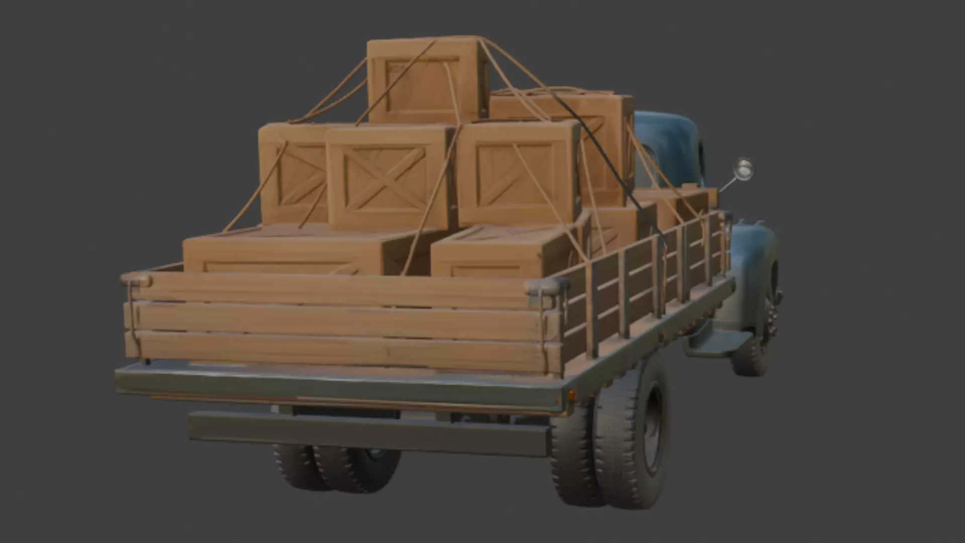Vintage Cargo Truck 3D Model 3D model_4