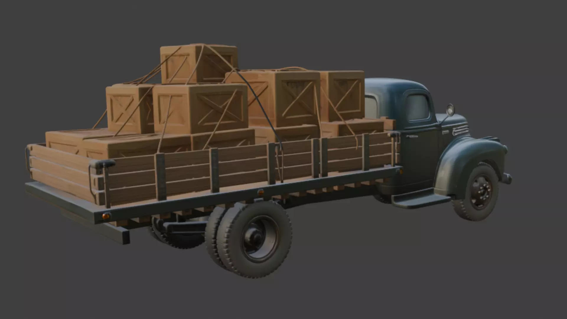 Vintage Cargo Truck 3D Model 3D model_5