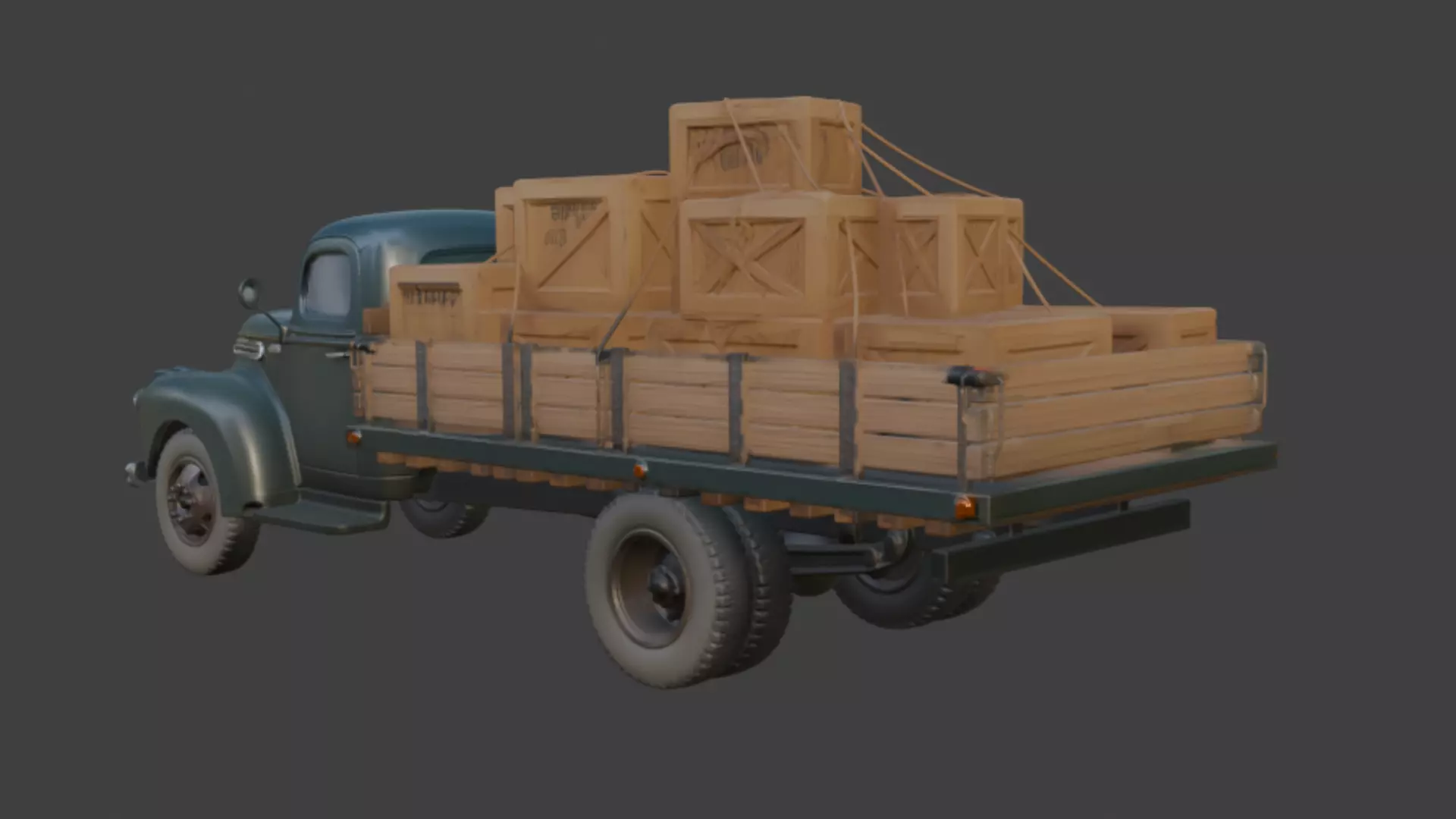 Vintage Cargo Truck 3D Model 3D model_3