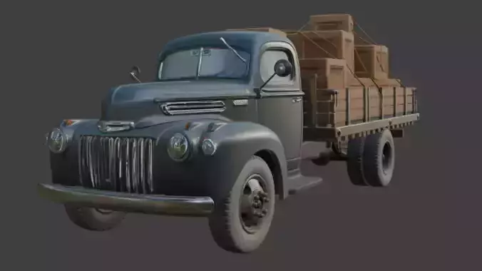 Vintage Cargo Truck 3D Model 3D model