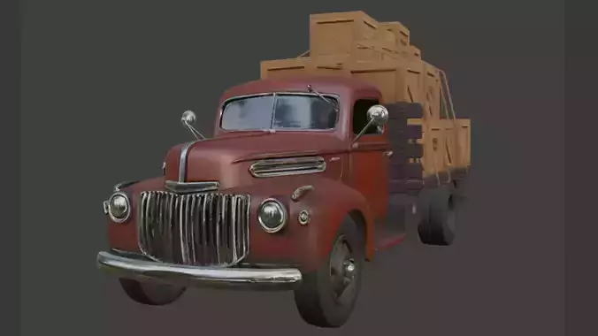 Vintage Cargo Truck 3D Model