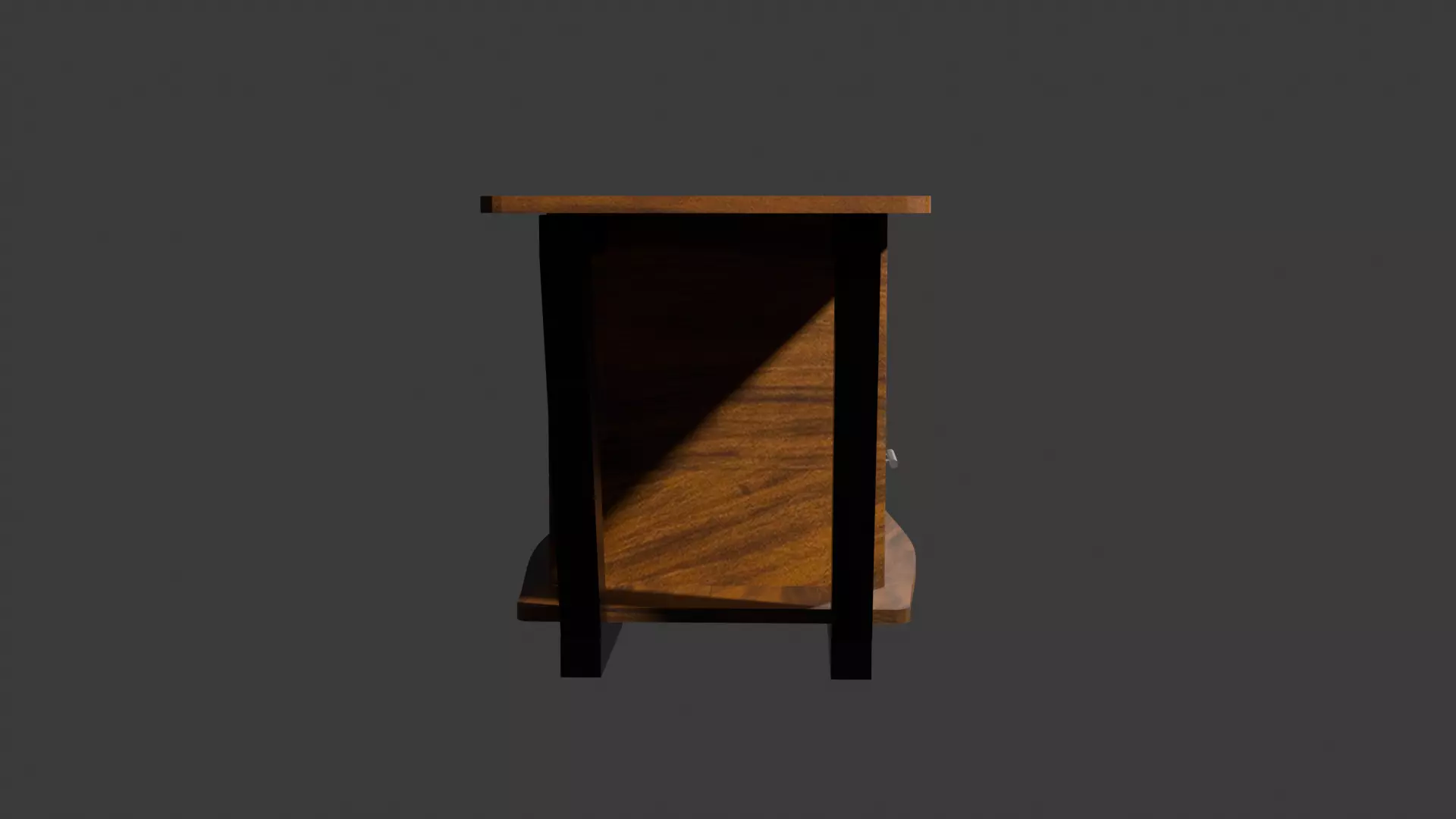 Iron and Wood Minimalist TV Stand Low-poly 3D model_3