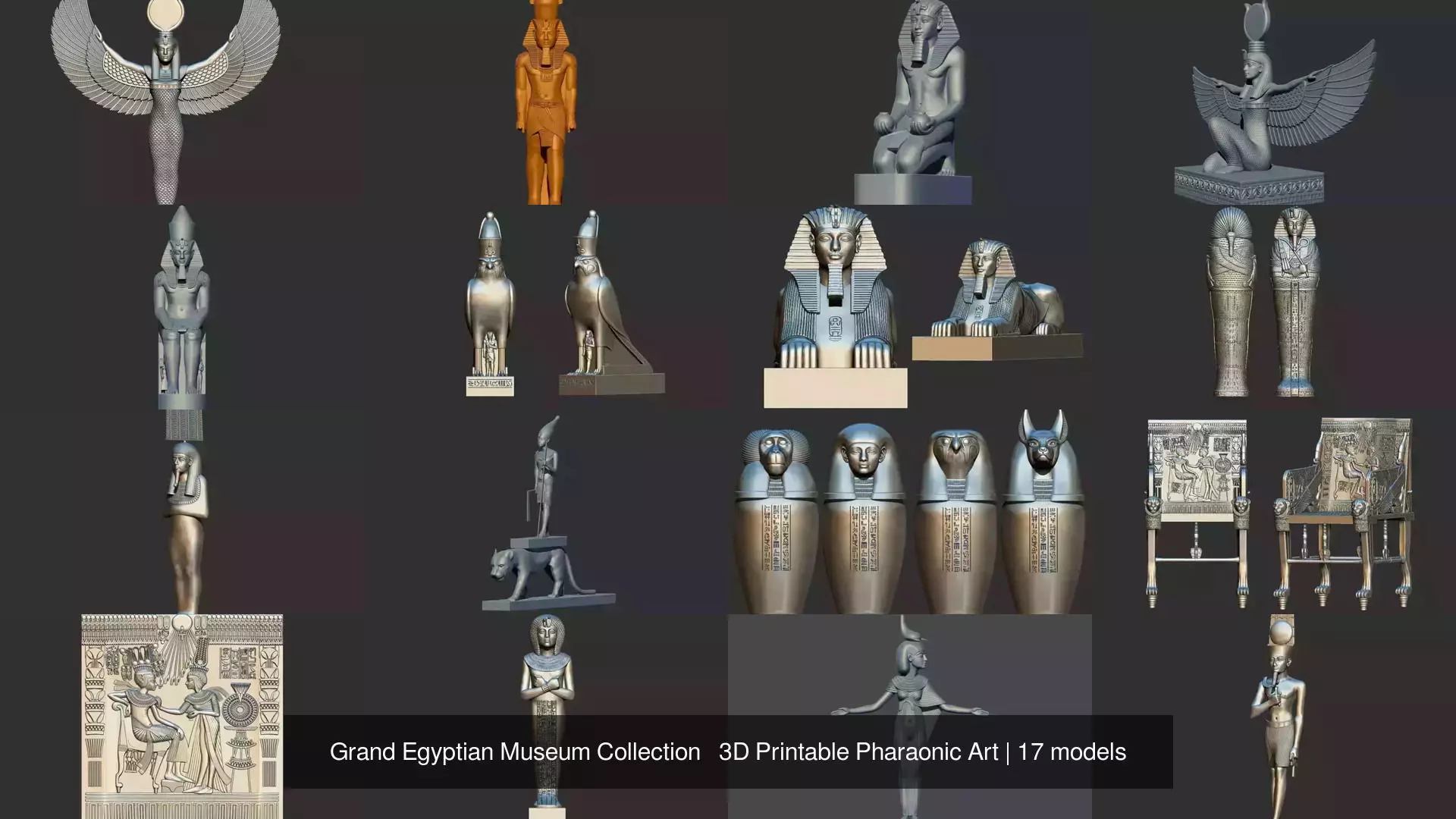 Grand Egyptian Museum Collection   3D Printable Pharaonic Art _0