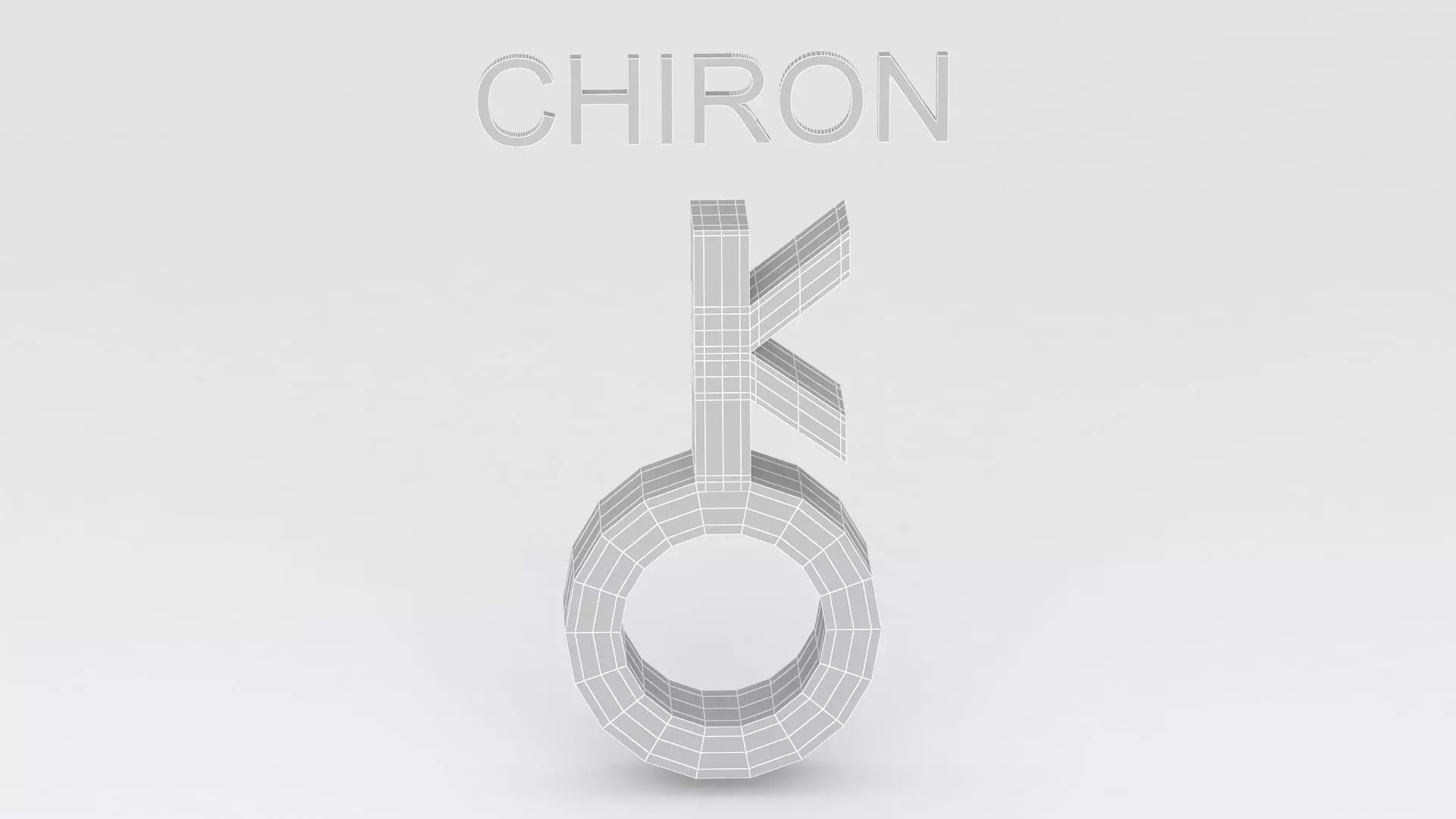 astrological sign solar system CHIRON 3D model_8