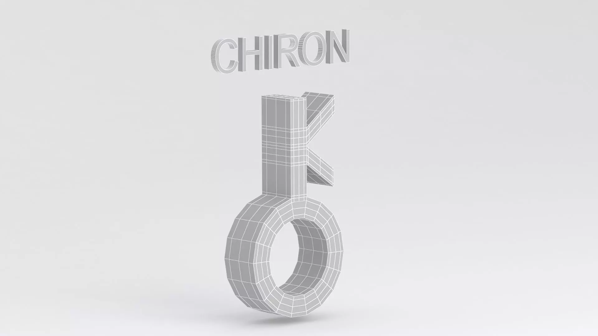 astrological sign solar system CHIRON 3D model_7